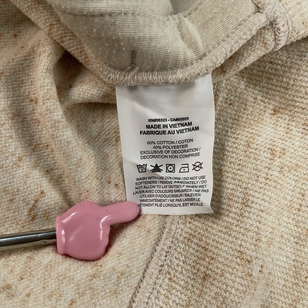 Nike Quarter Zip Mock Neck Pullover Sweater Women's Size Medium Beige Cropped - Picture 6 of 12